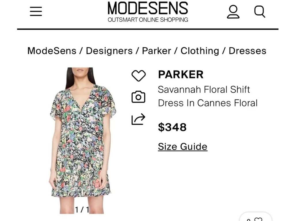 Parker Savannah Floral Silk Blend Shift Dress in Cannes Floral - Picture 6 of 8